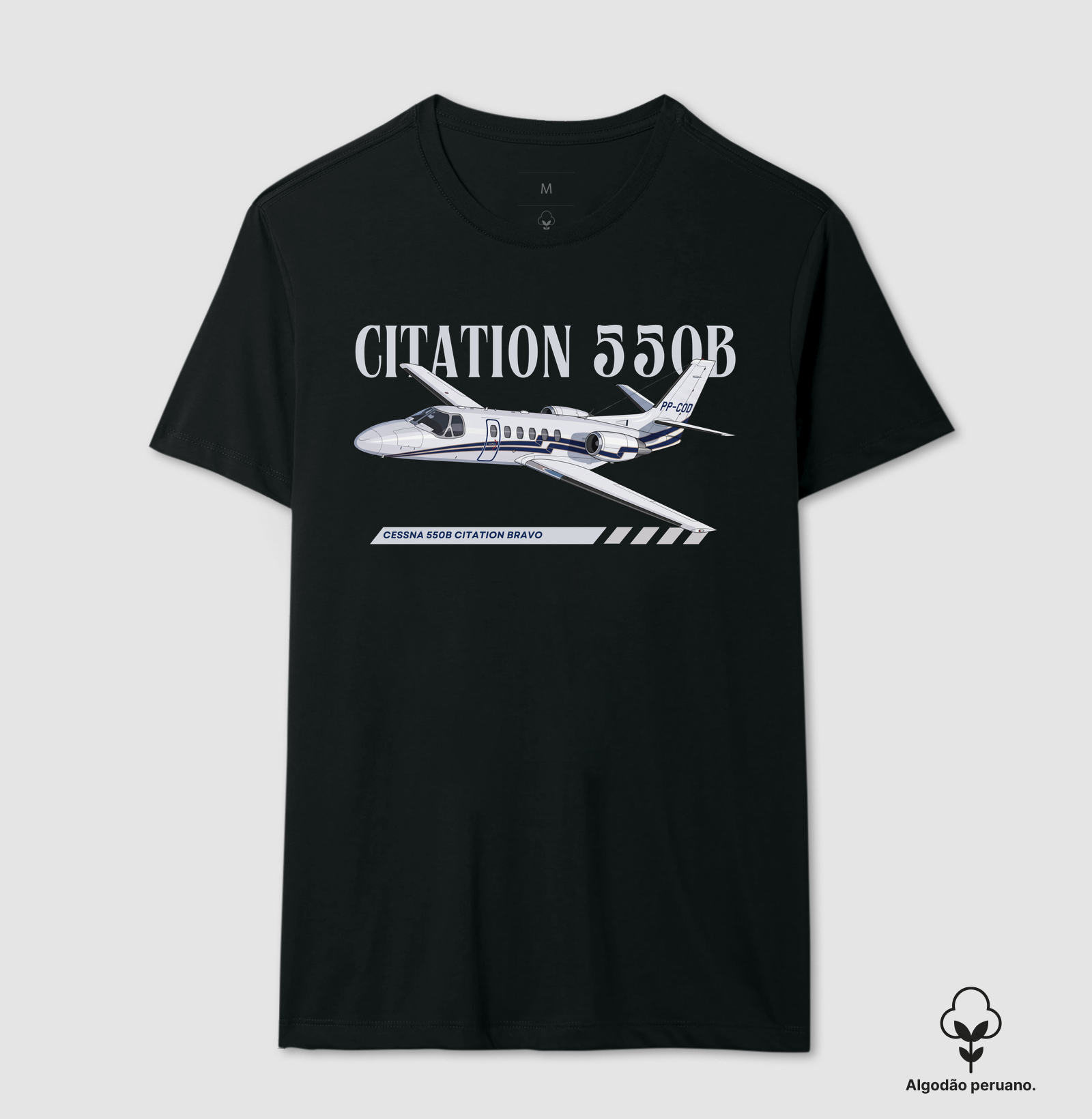 Cessna Citation 550B - Camiseta Algodão Peruano