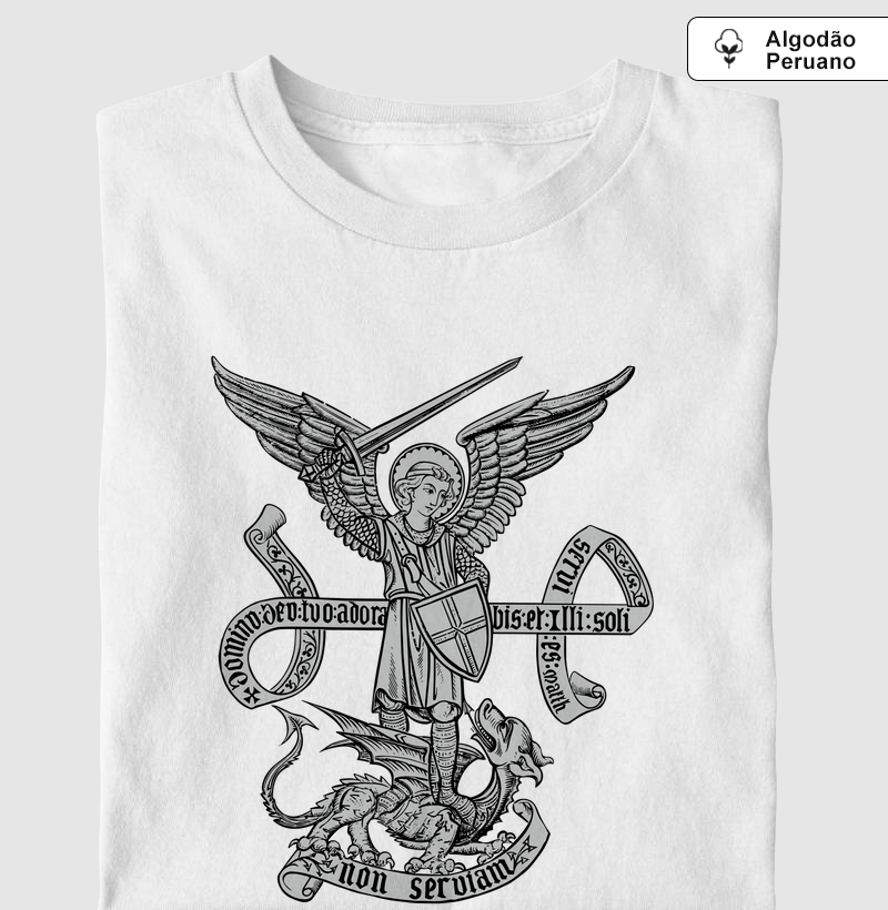 São Miguel Arcanjo Non Serviam - Algodão Peruano