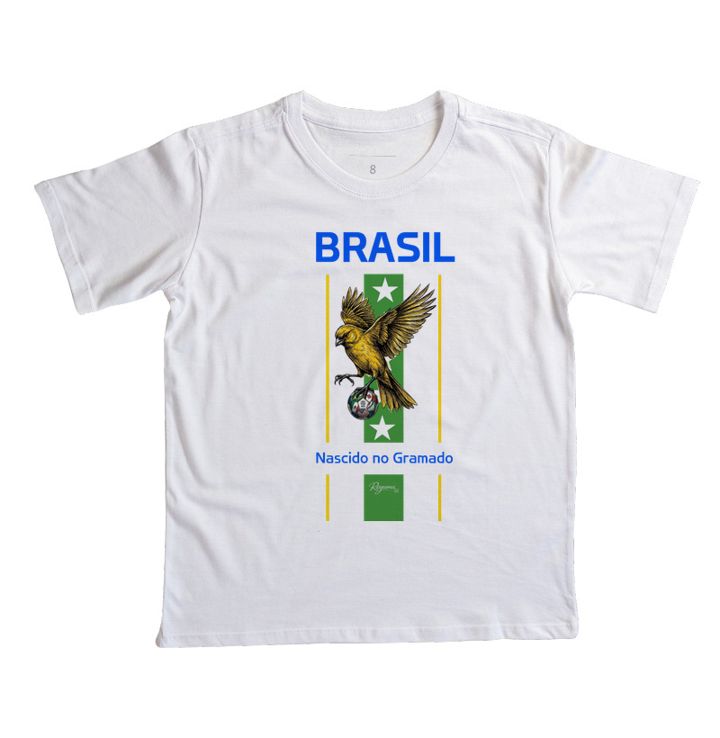 Camiseta Infantil, Menino, Menina, Juvenil Futebol “Seleção Brasileira” - Copa do Mundo - Algodão 100%