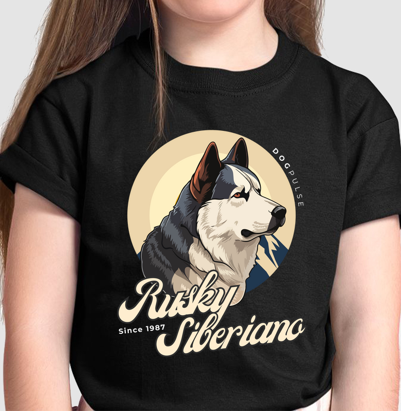 Camiseta Infantil Husky Siberiano Busto Dog Pulse