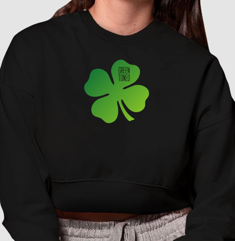 Moletom Cropped Green Clover