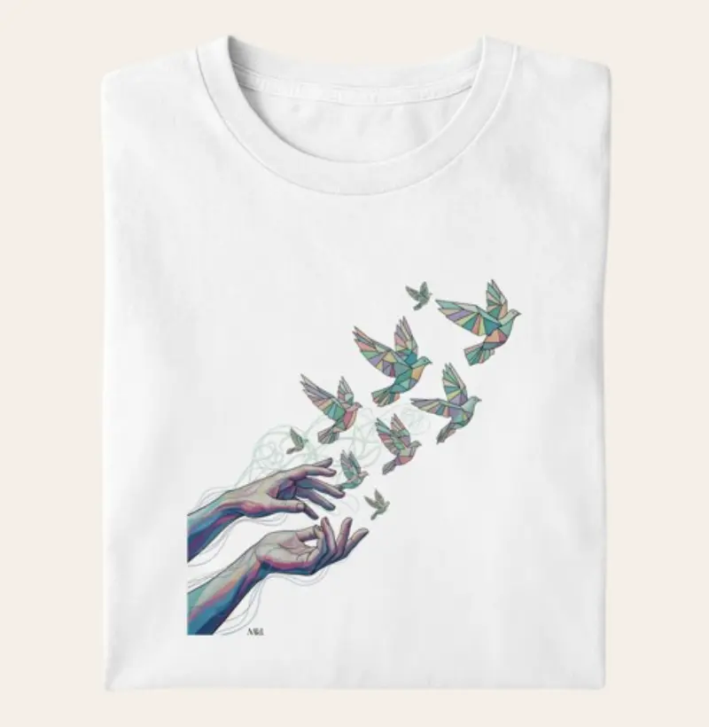 Camiseta Algodão Premium - Mãos Criadora