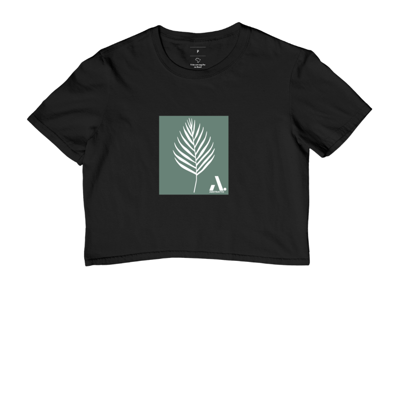 Camiseta Cropped Abstratto com estampa Leaf