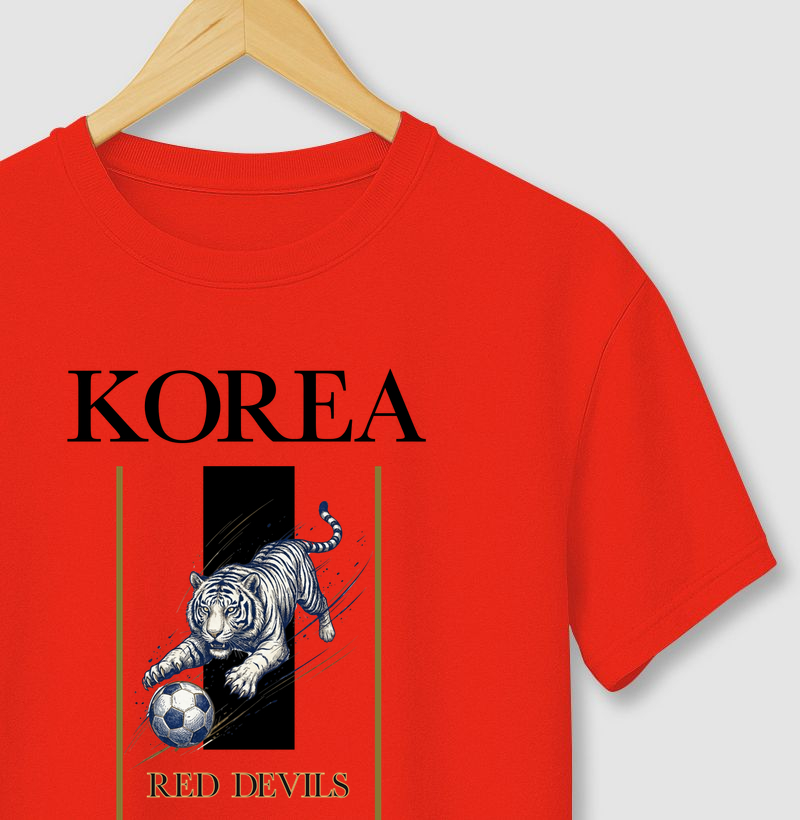 Camiseta Masculina, Feminina, Babylook e Unissex Futebol “Korea Red Devils” - Algodão 100% 
