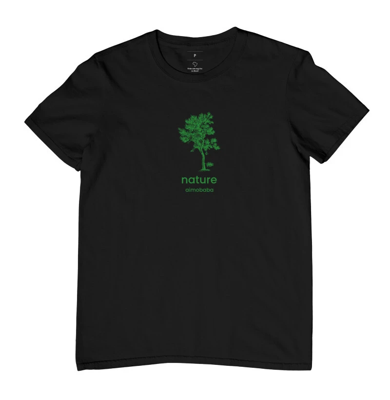 Camiseta Aimobaba Nature masculina preta