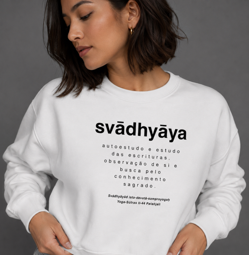 Cropped Moletom Svādhyāya – Yoga Sūtras de Patañjali