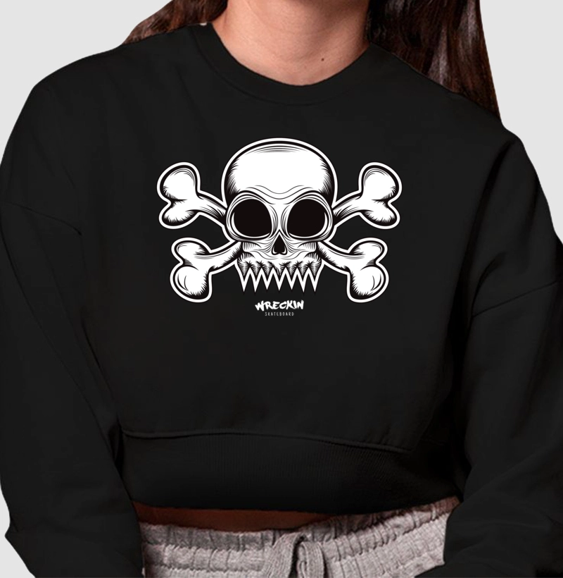  Cropped Caveira Ossos