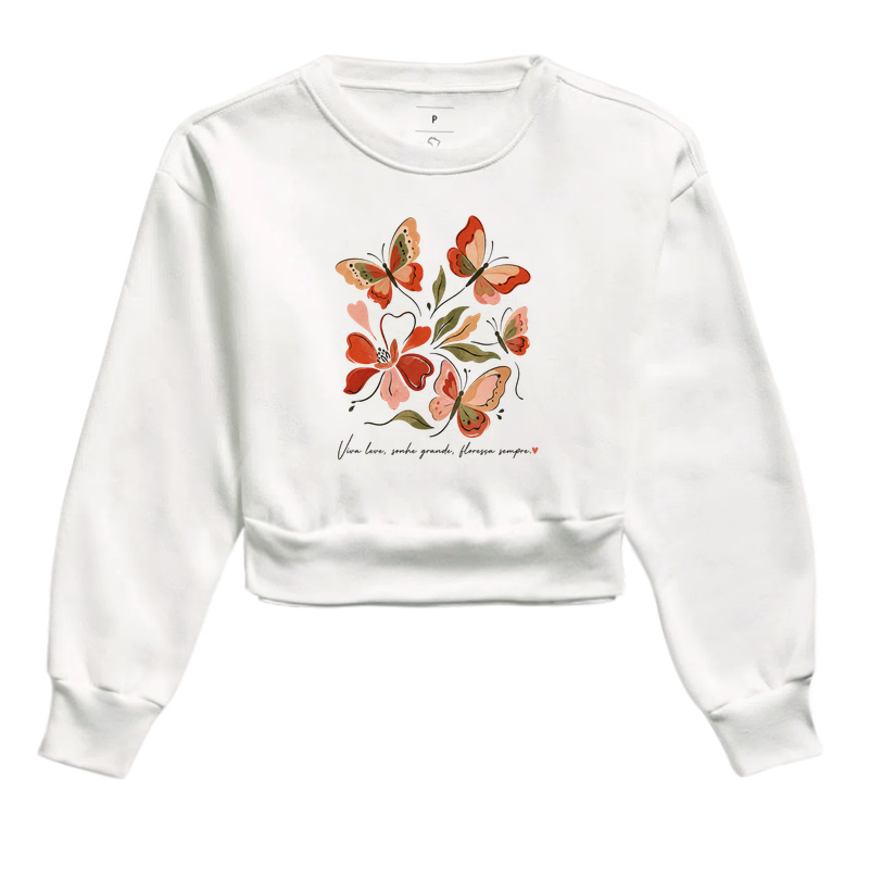 Camiseta Viva leve, Sonhe grande, Floresça sempre.