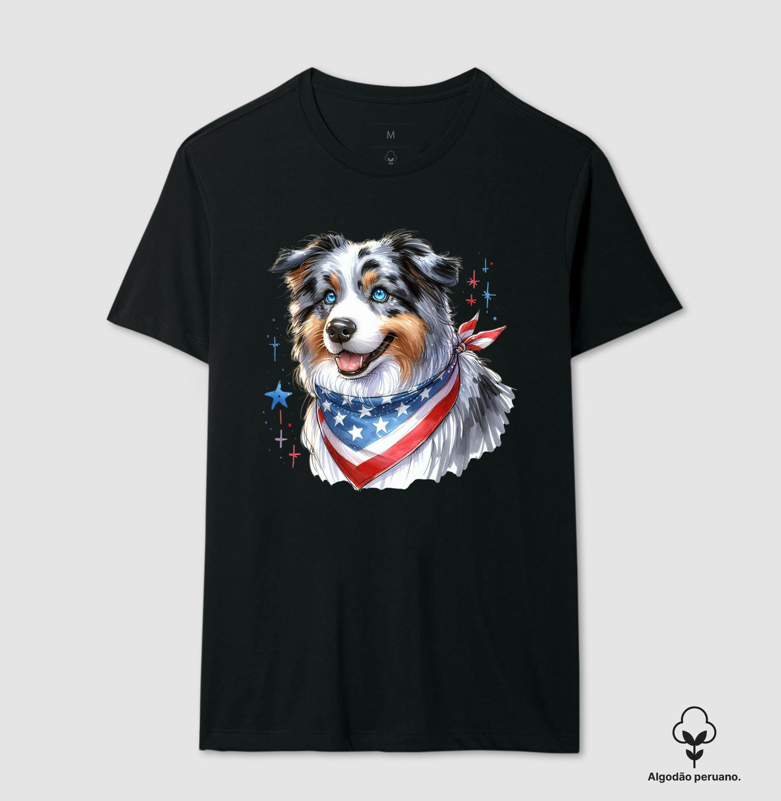 Australian Shepherd Blue Merle Bandeira