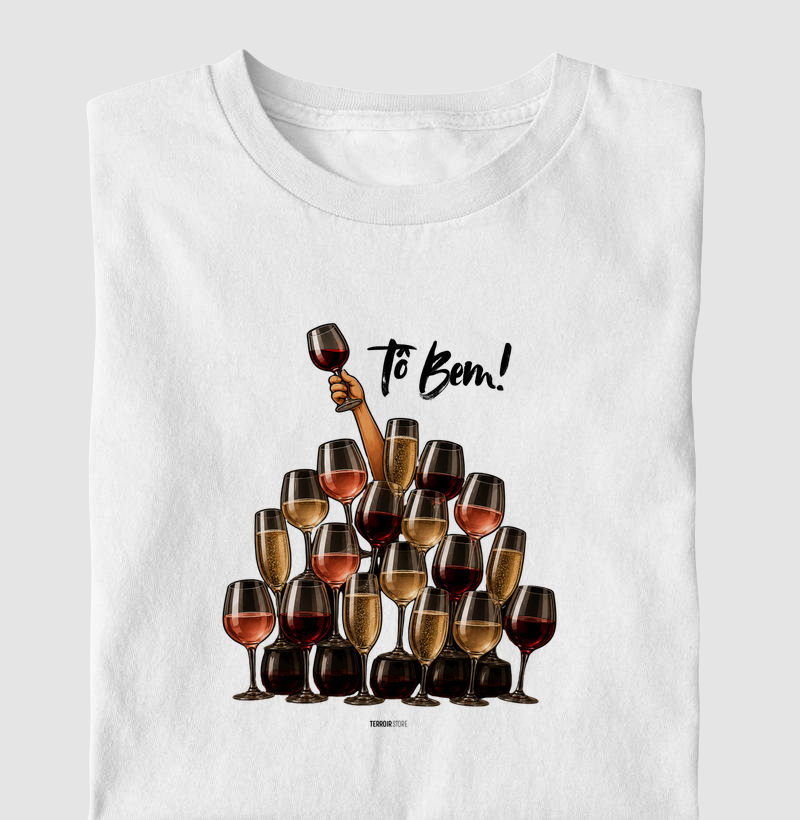 Camiseta Vinho - Tô Bem! - Taças - Camiseta