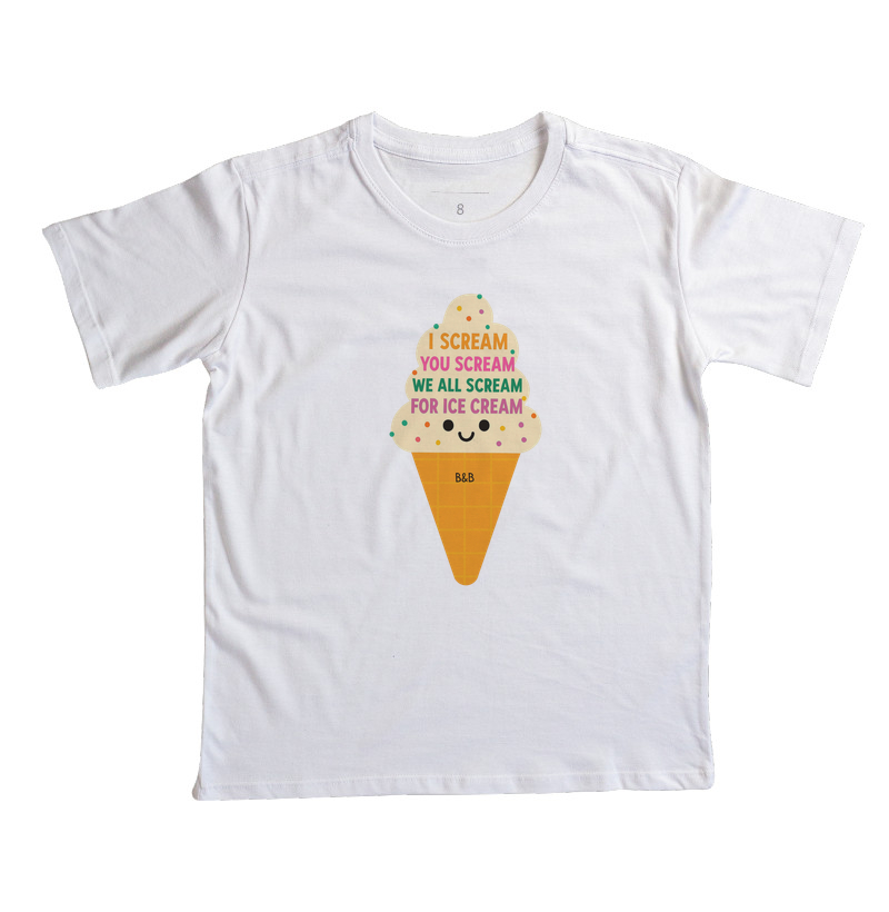 Camiseta Infantil Ice Cream B&B