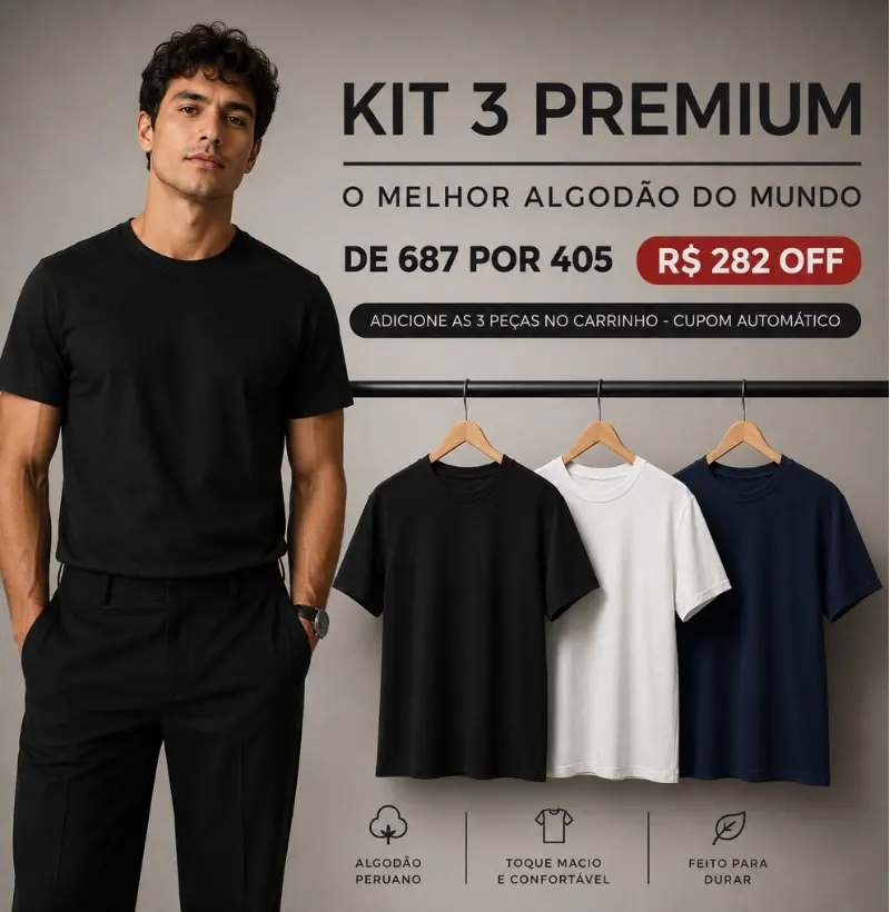 KIT 3 PIMA LISAS - R$ 135 CADA + FRETE GRÁTIS