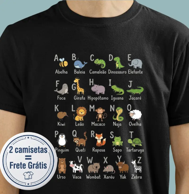 Alfabeto Animais - Camiseta
