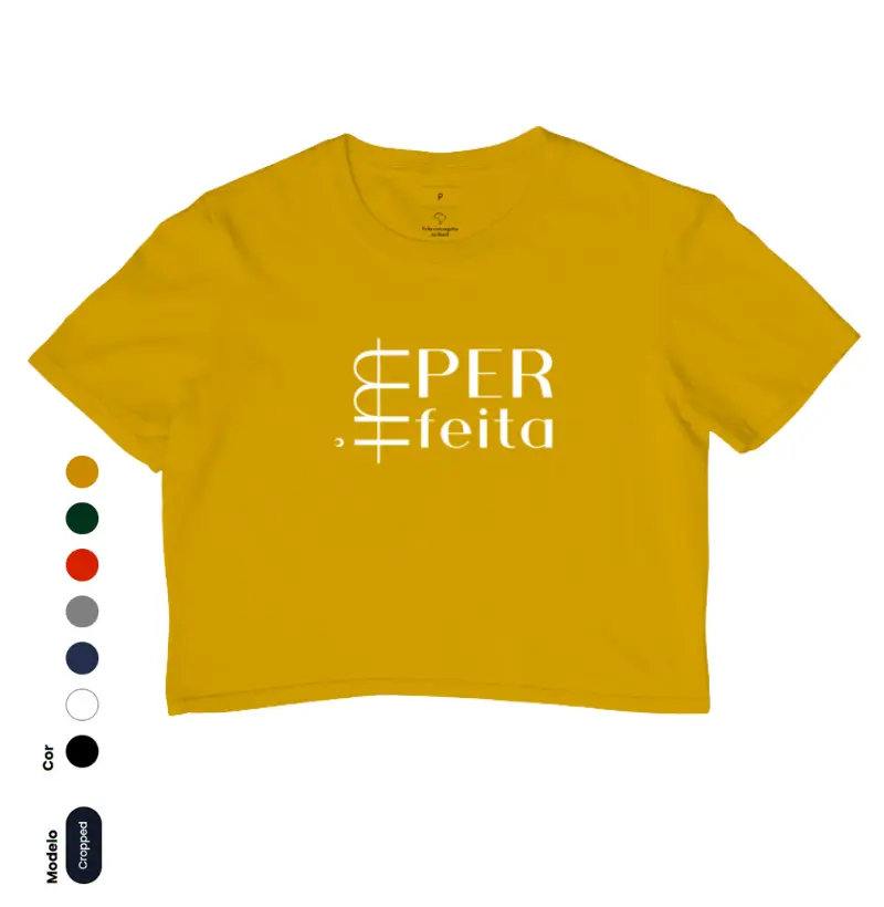 Cropped IMperfeita - estampa preto e branco 