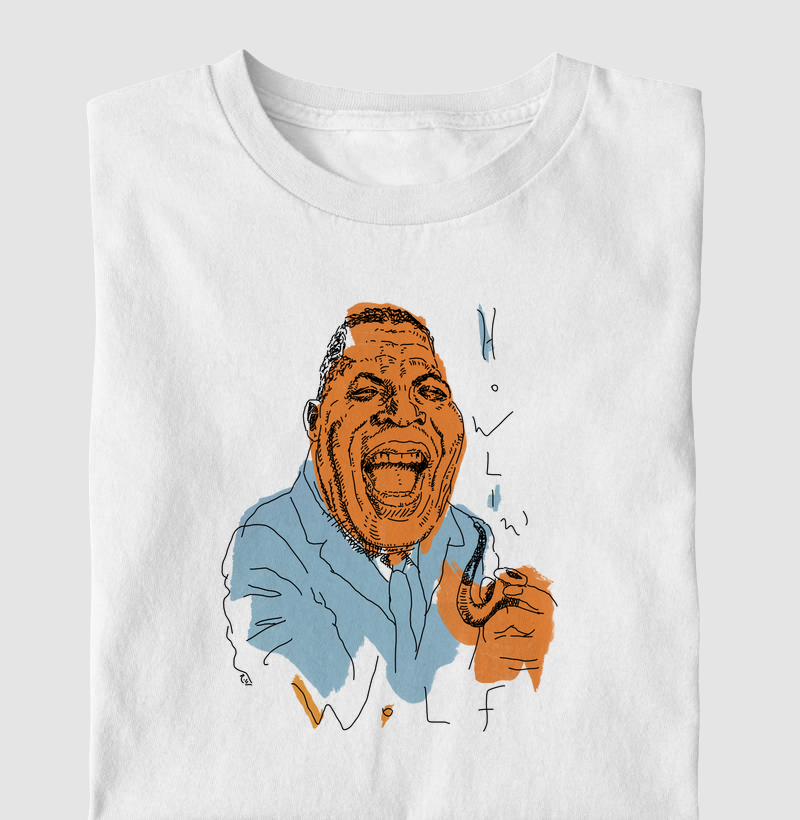 Howlin' Wolf com cachimbo - Tinta e Nanquim