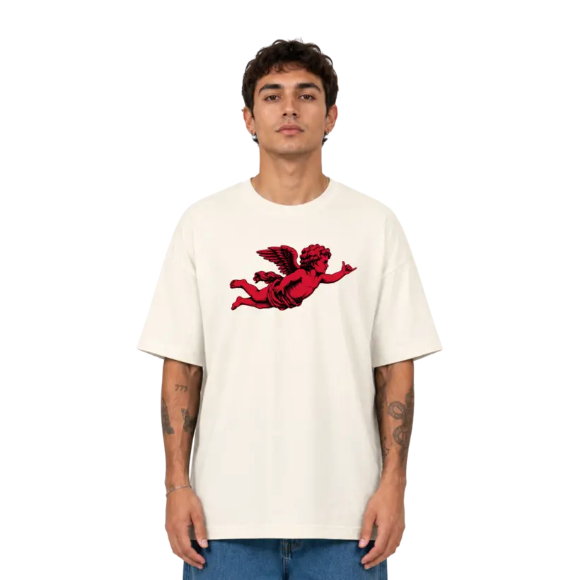 Camiseta Oversized Unissex Off-White Crimson Cherub