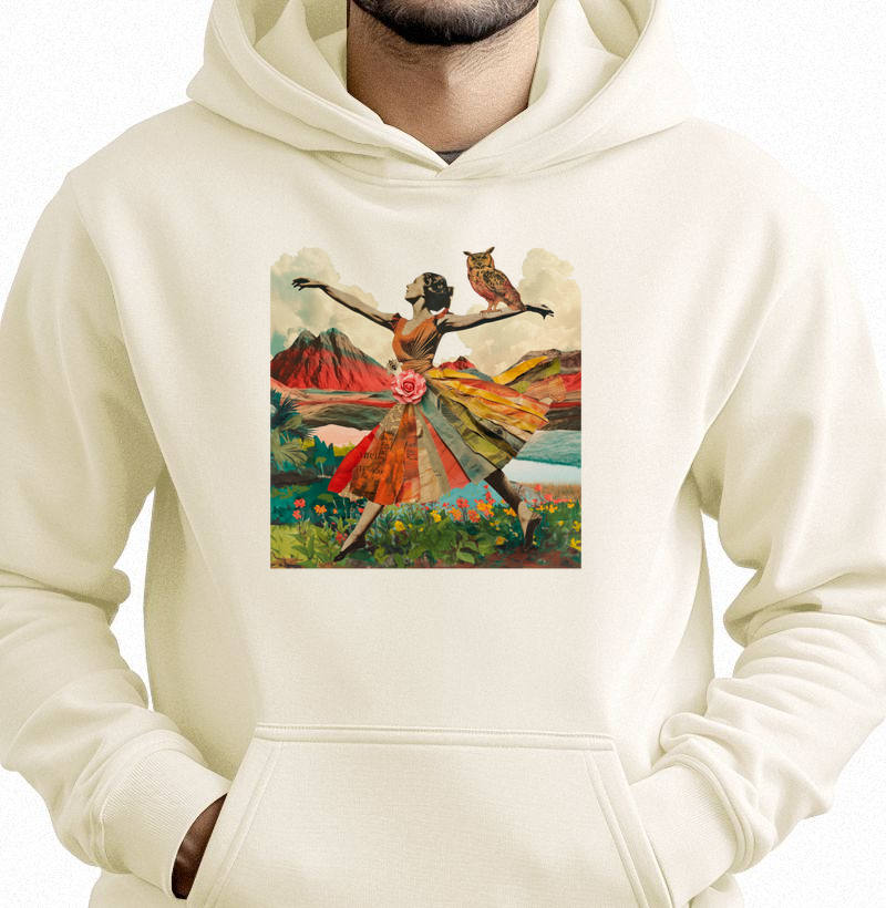 Colagens - Voo da moça - Moletom Hoodie