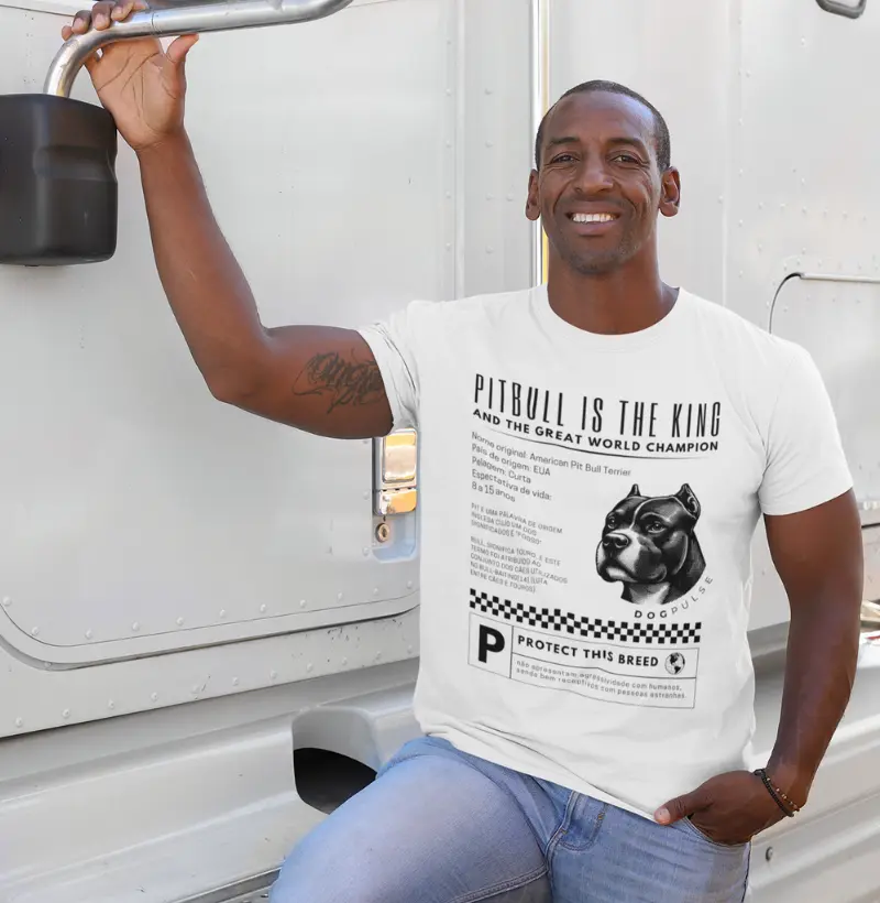 Camiseta Dog PulsePitbull Is The King – Royal Defender