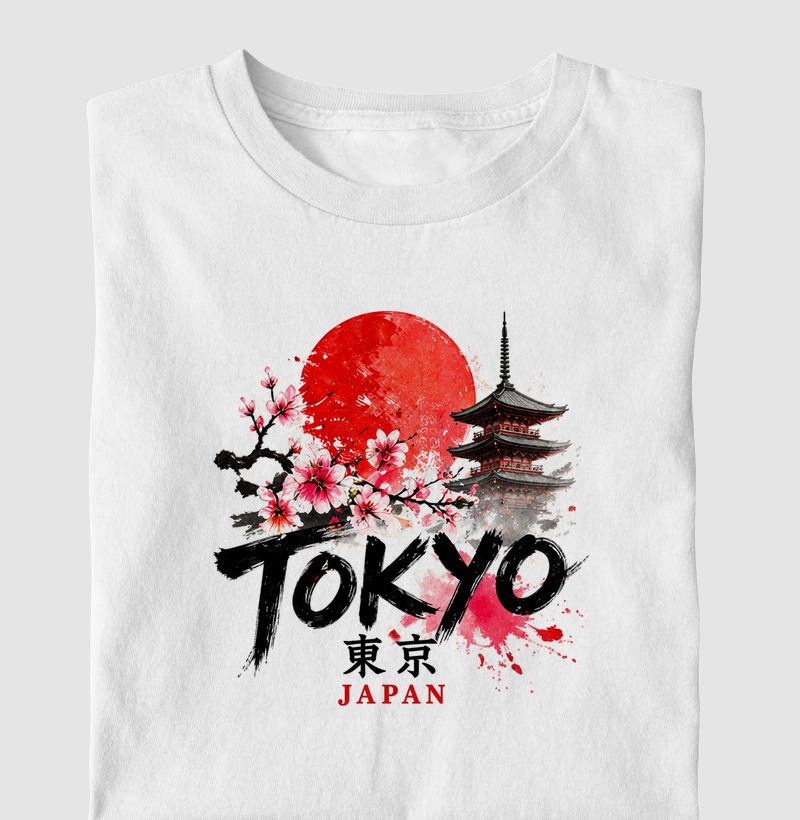 Camiseta Tokyo em flores
