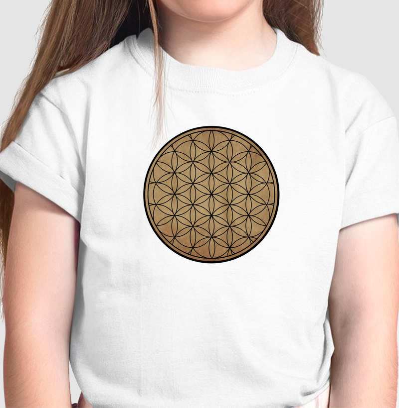 Camiseta Infantil Flor da Vida – Geometria Sagrada – Estampa Radiônica