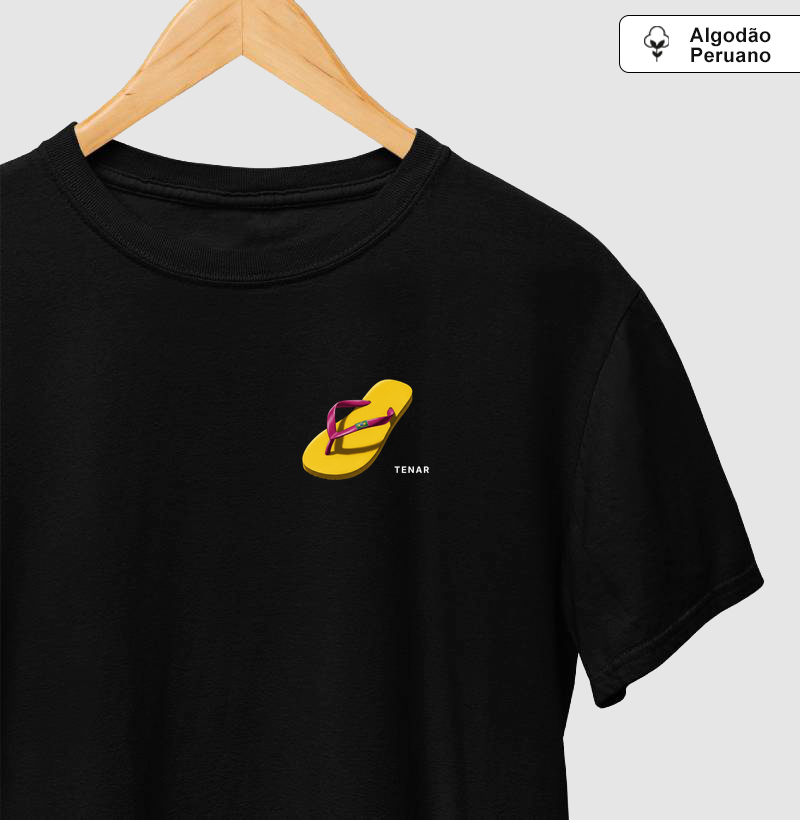 Camiseta Chinelo - Preto (Algodão Preto)