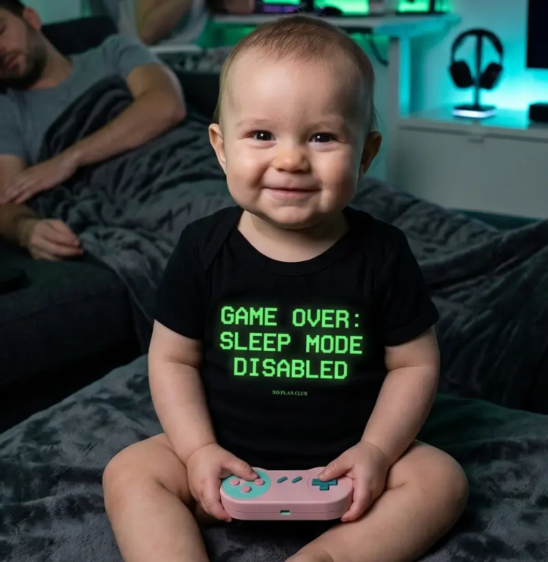 Body Bebê Game Over Sleep Mode Disabled | 100% Algodão | No Plan Club