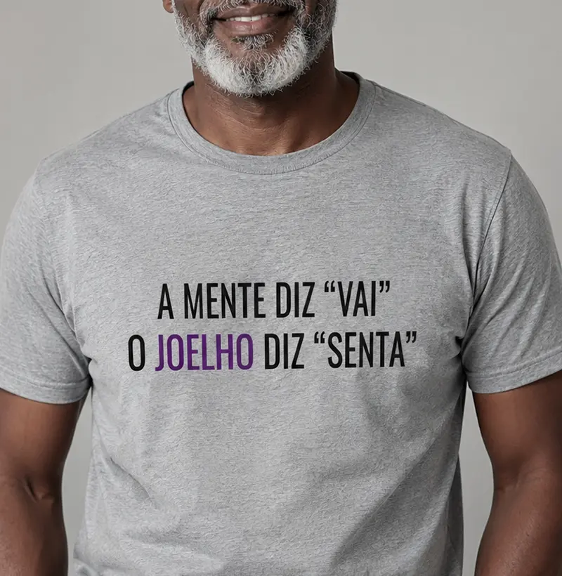 A mente diz "vai". O joelho diz "senta"