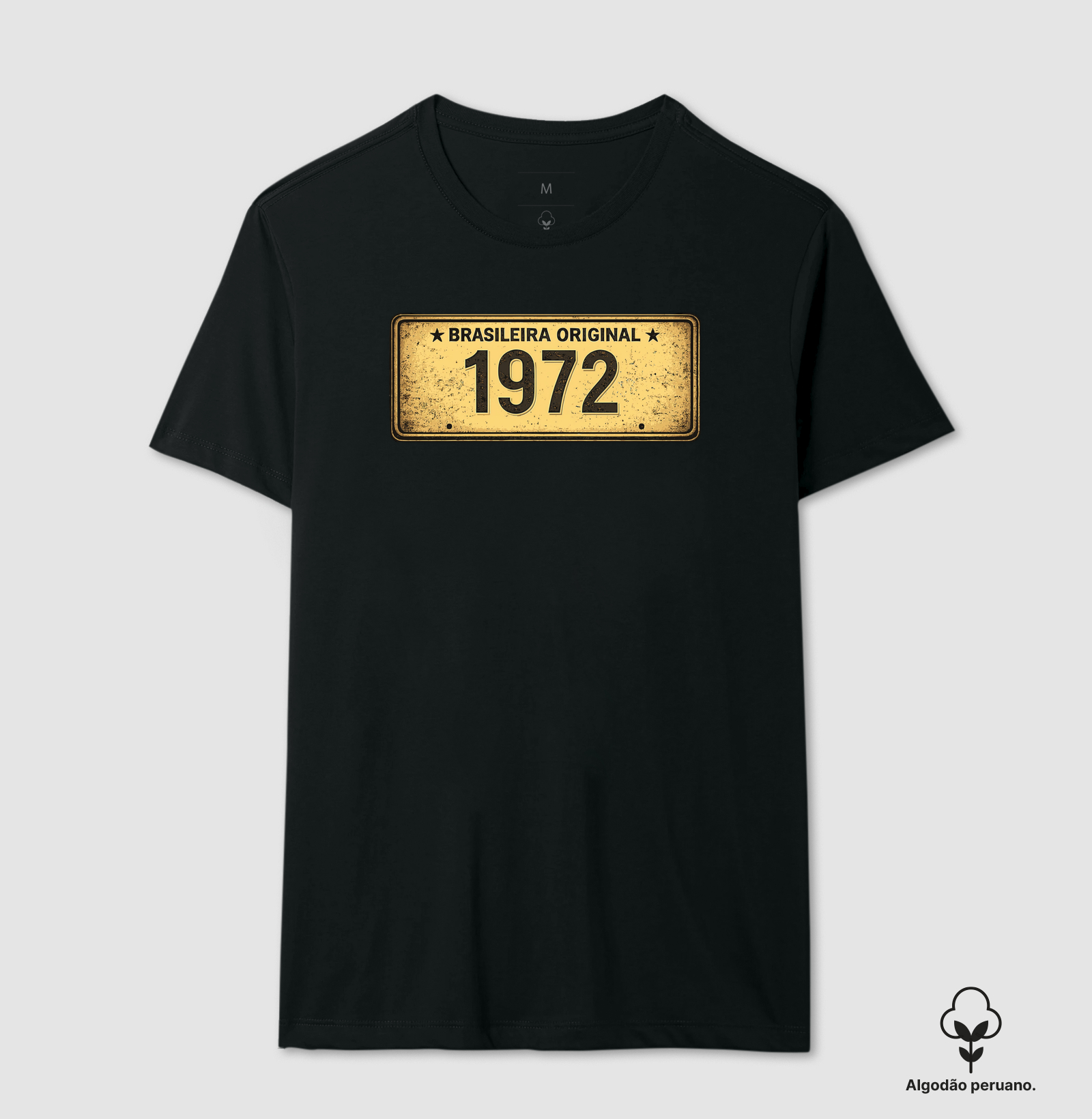 BRASILEIRA PLACA AMARELA 1972 - Camiseta Algodão Peruano