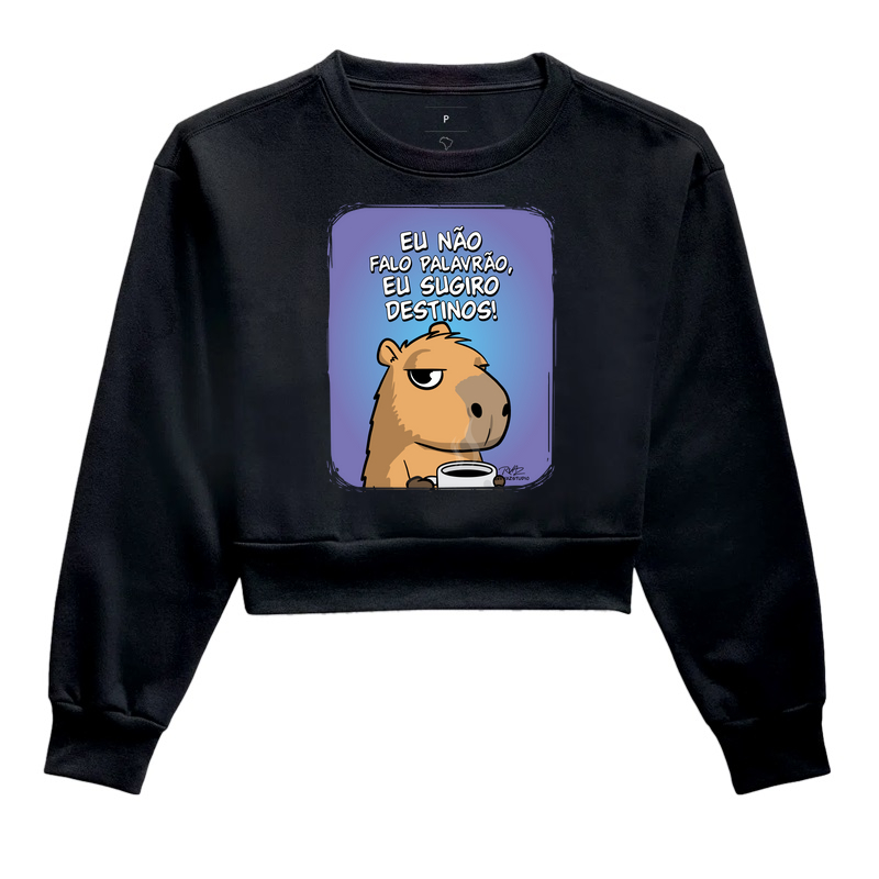 Camiseta Capivara Sugiro Destinos - Cropped Moletom