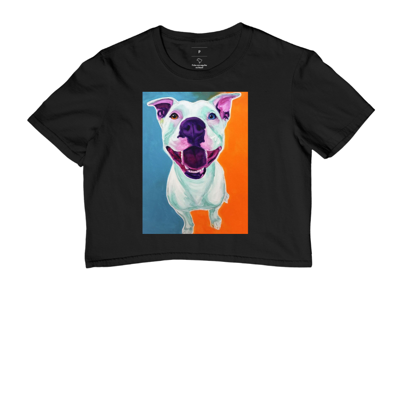 Pit bull Branco fundo colorido