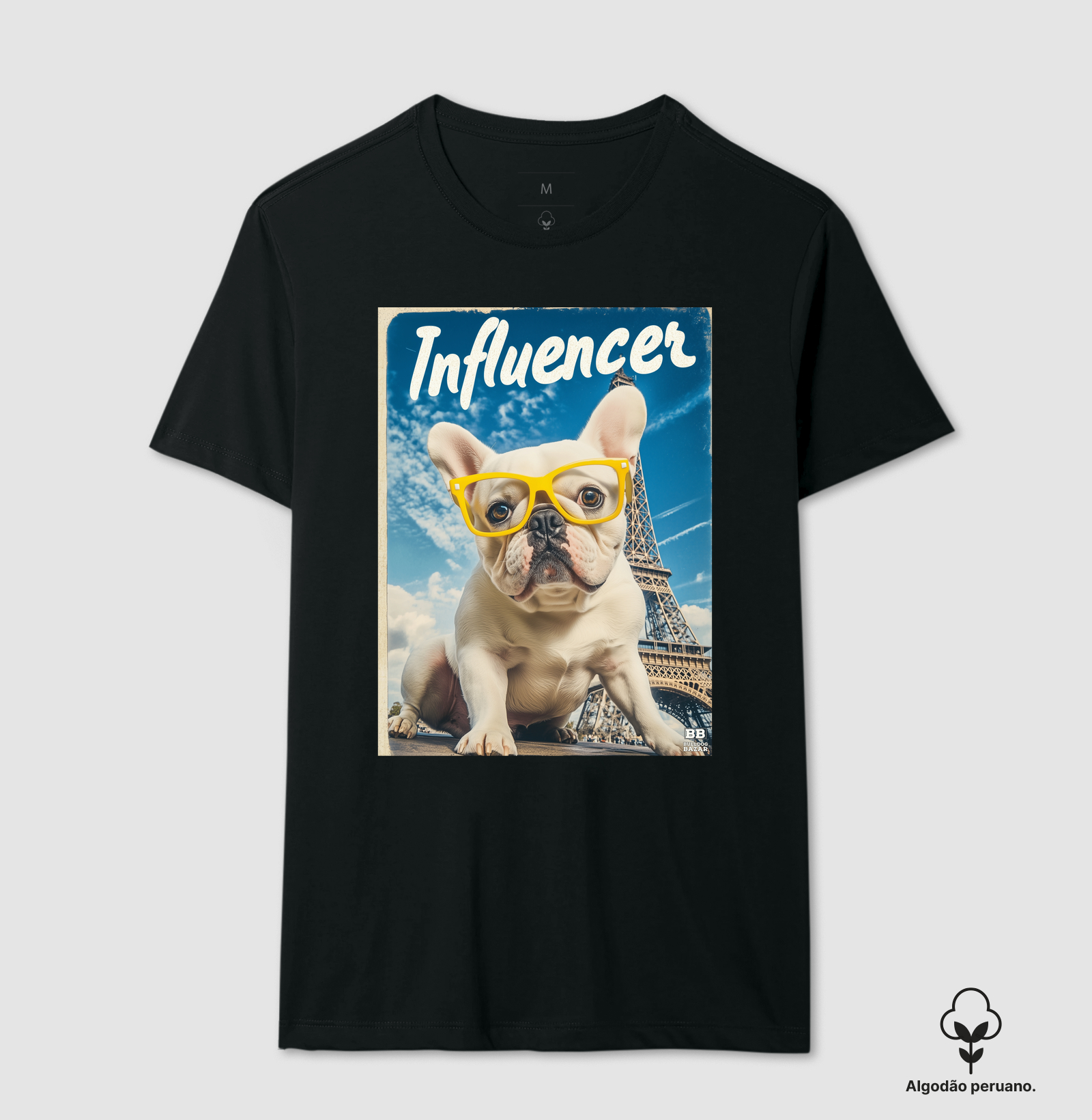 Camiseta Bulldog Frances "Influencer (Branco)"