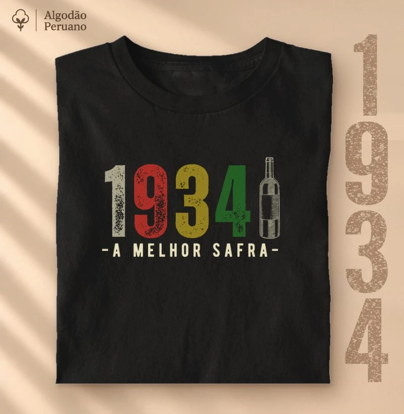 Camiseta A Melhor Safra 1934 - Camiseta Algodão Peruano