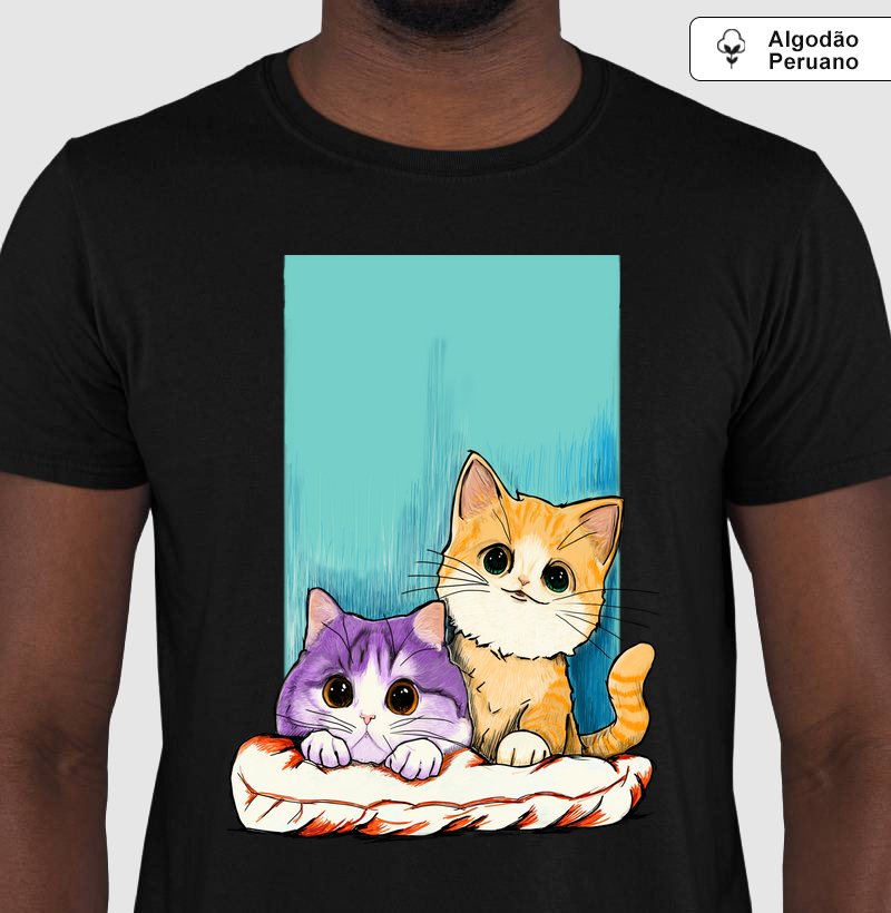 Camiseta Algodão Peruano Gatinhos