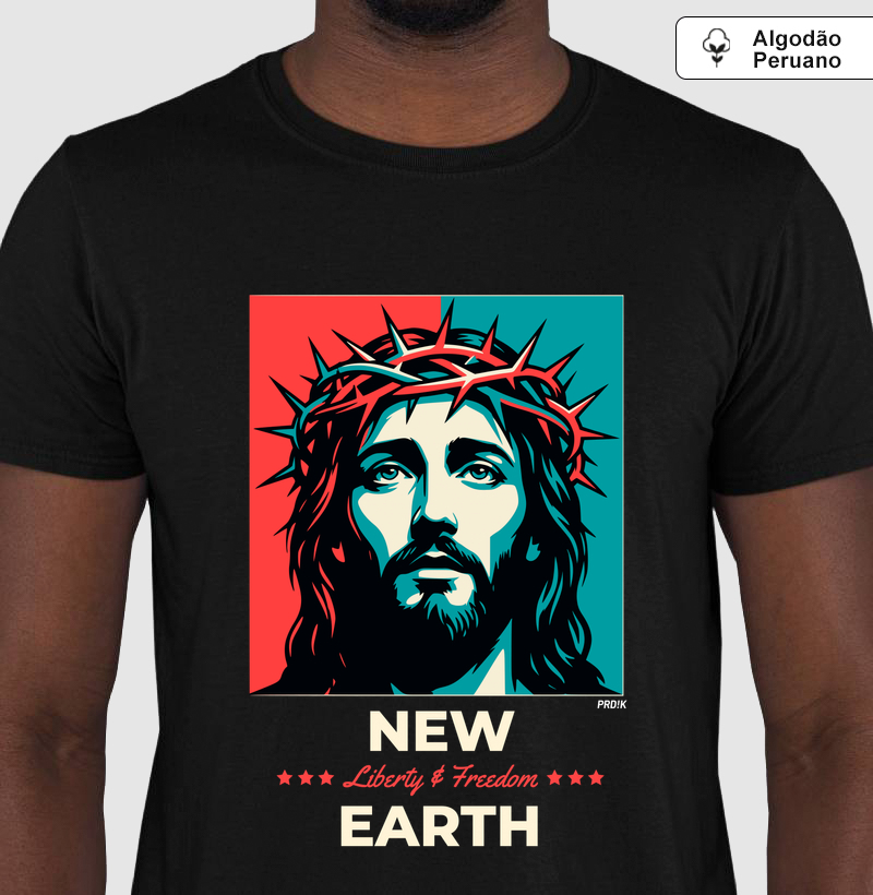 Camiseta Algodão Peruano com Estampa - New Earth City
