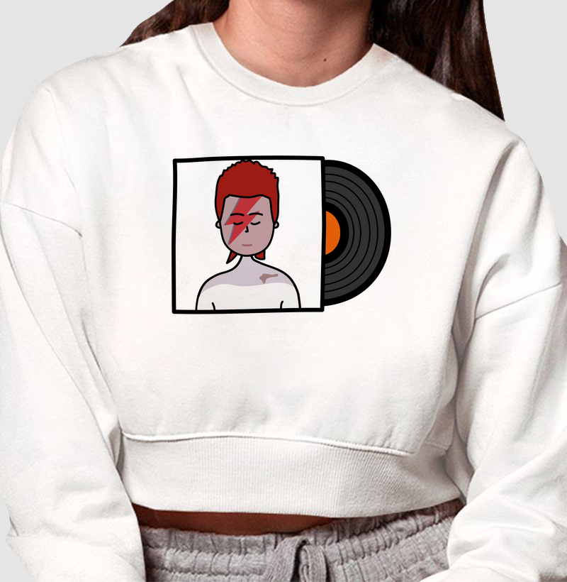 Cropped Moletom Inspiração David Bowie