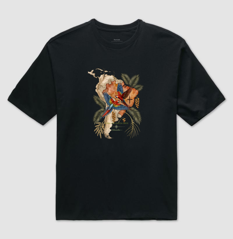 Araracanga & Palmeira Jerivá - Terra de Santa Cruz - Fé, História e Natureza - Camiseta Oversized