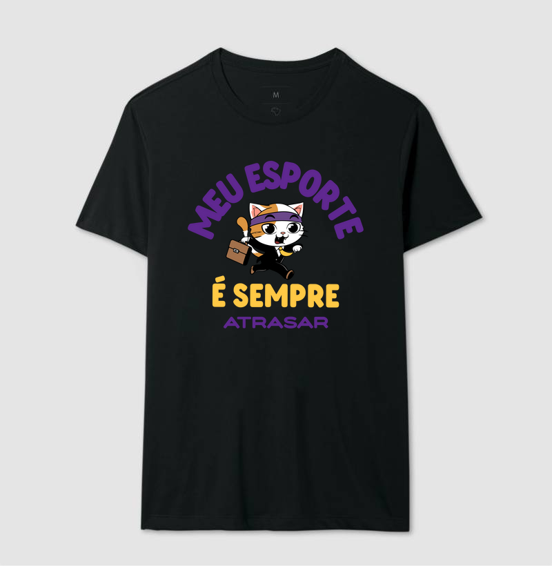 Camiseta Gato Meu Esporte é Atrasar