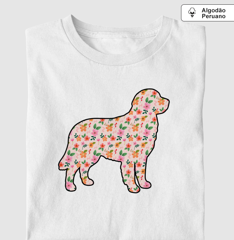 Camiseta Golden Retriever Floral - Pelo & Pano