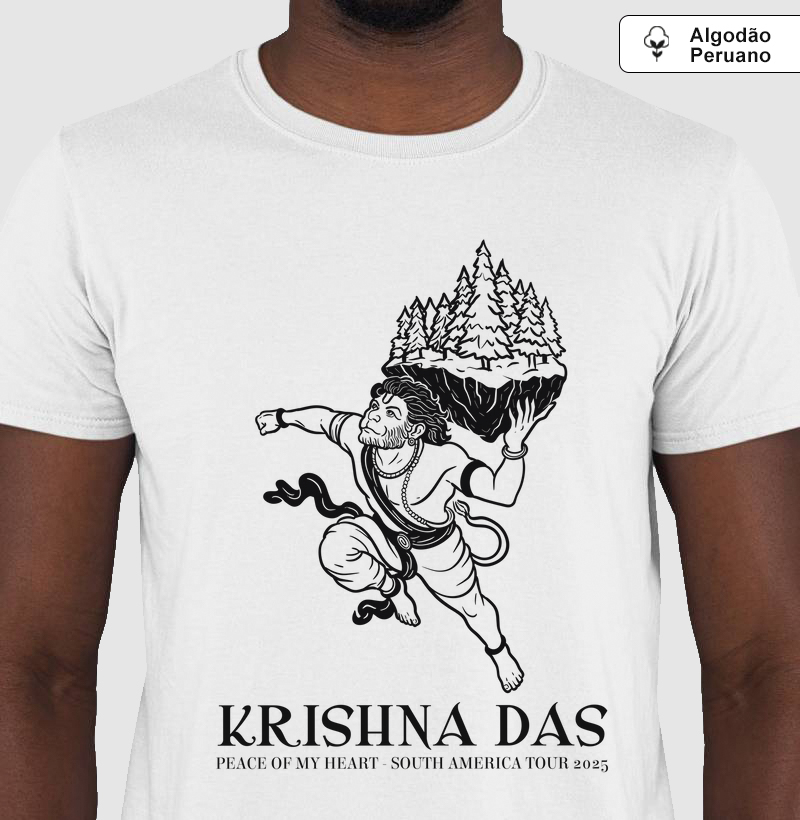 Hanuman Mountain - Camiseta Algodão Peruano - Estampa Preta