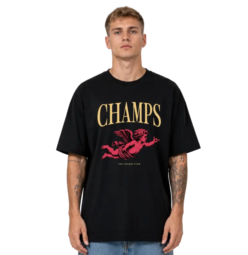 Camiseta Oversized Unissex Preta Vintage Red Angel
