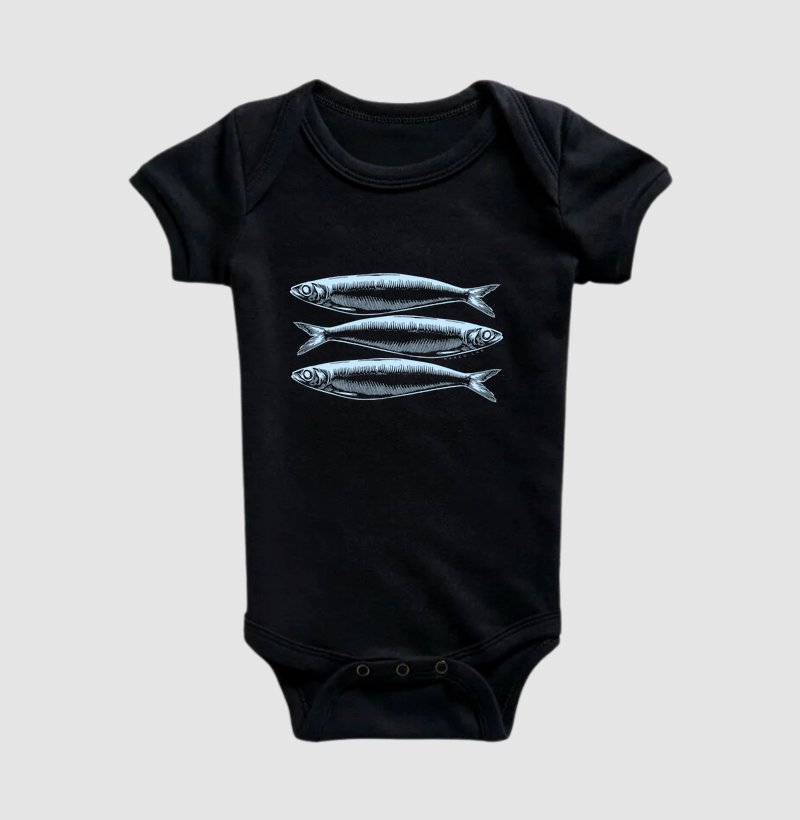 Body Infantil Sardinhas – Algodão Premium