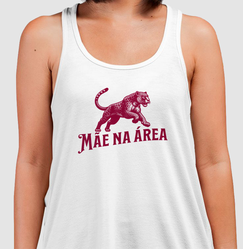 Regata Mãe na Área - Algodão Premium - ilustração vinho