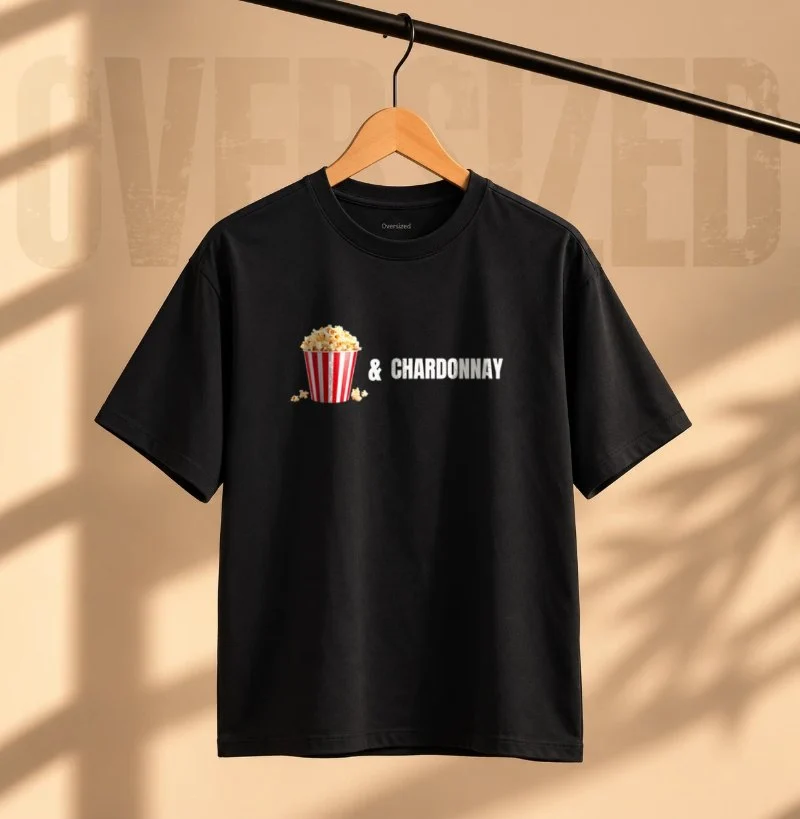 Camiseta Pipoca e Chardonnay - Camiseta Oversized