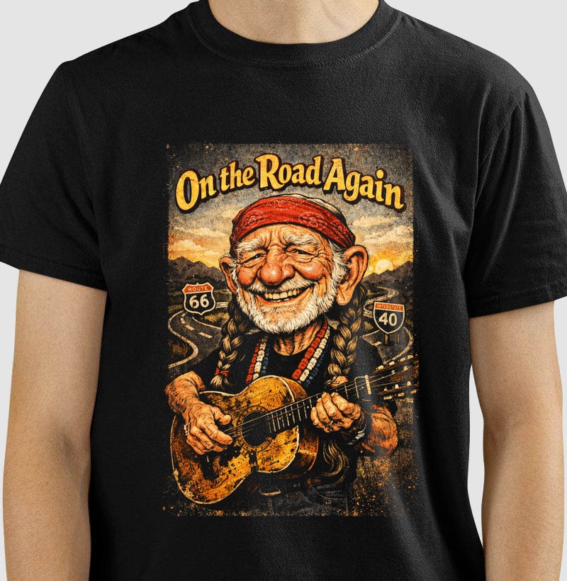 Camiseta On the Road Again – Country Road Trip Vintage