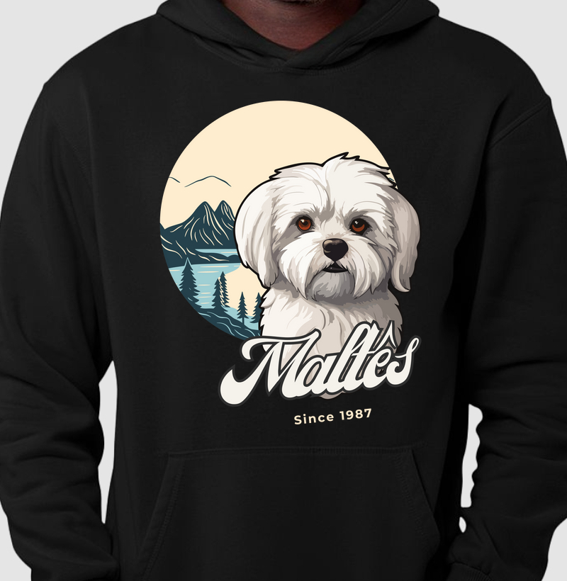 Hoodie Moletom Maltês Busto Dog Pulse