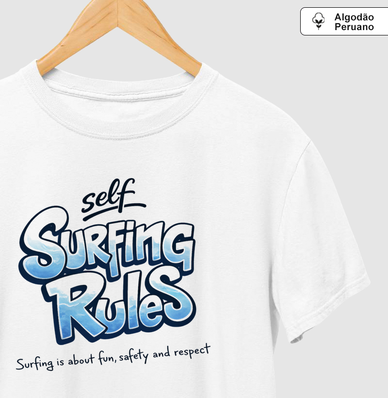 SURFING RULES - Camiseta Algodão Peruano