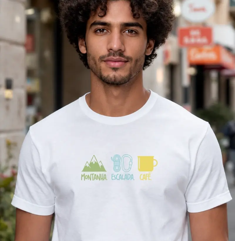 Camiseta Falésia & Magnésio | Montanha, Escalada & Café