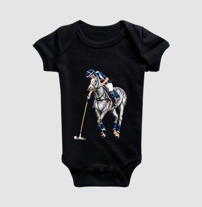 Polo - Blue&White (Tordilho) - Body Infantil