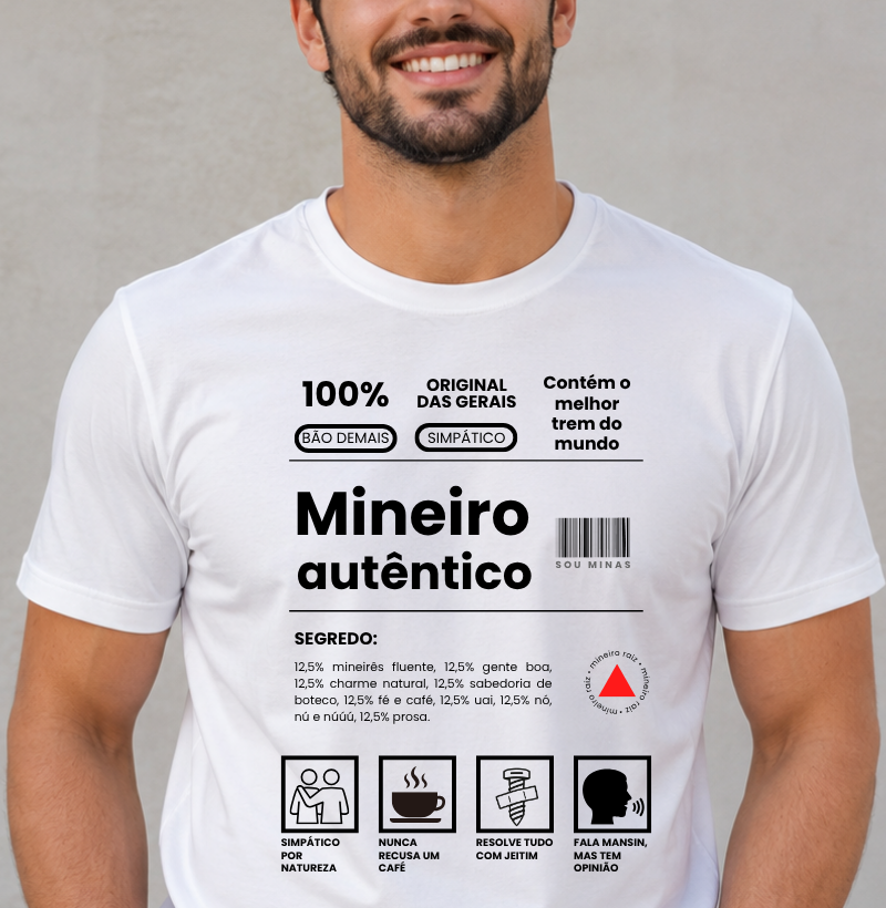 Camiseta Orgulho Mineiro | Rótulo 100% Mineiro