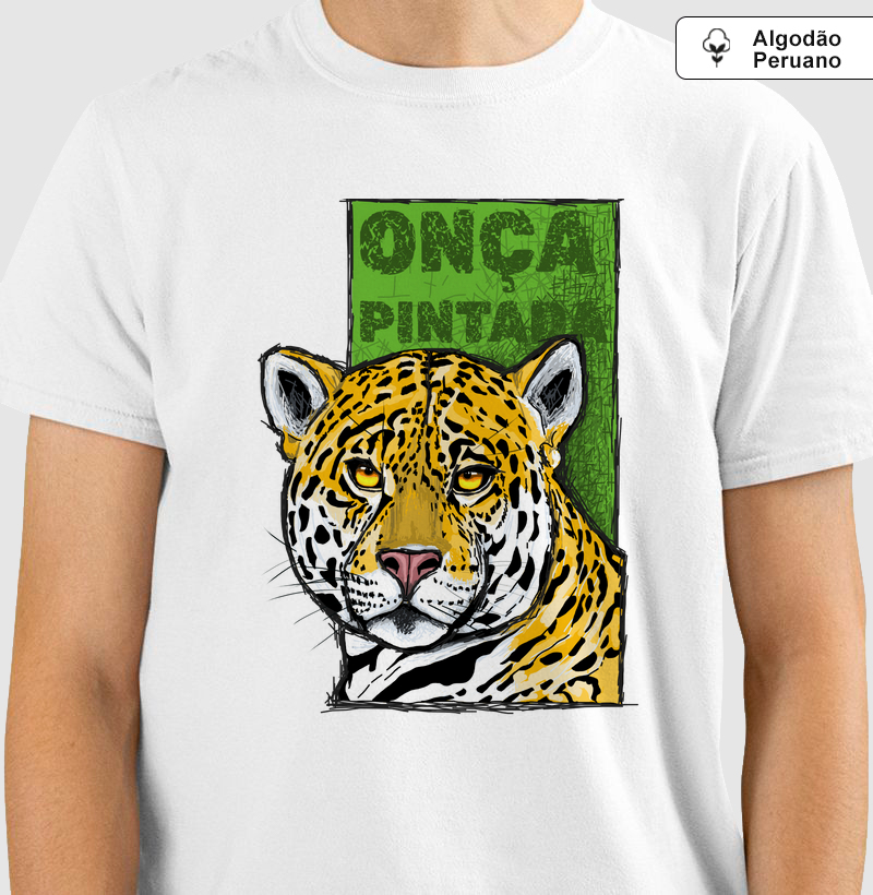 Camiseta Algodão Peruano A Onça Pintada